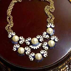 Beautiful white, blue, pearl. Necklace